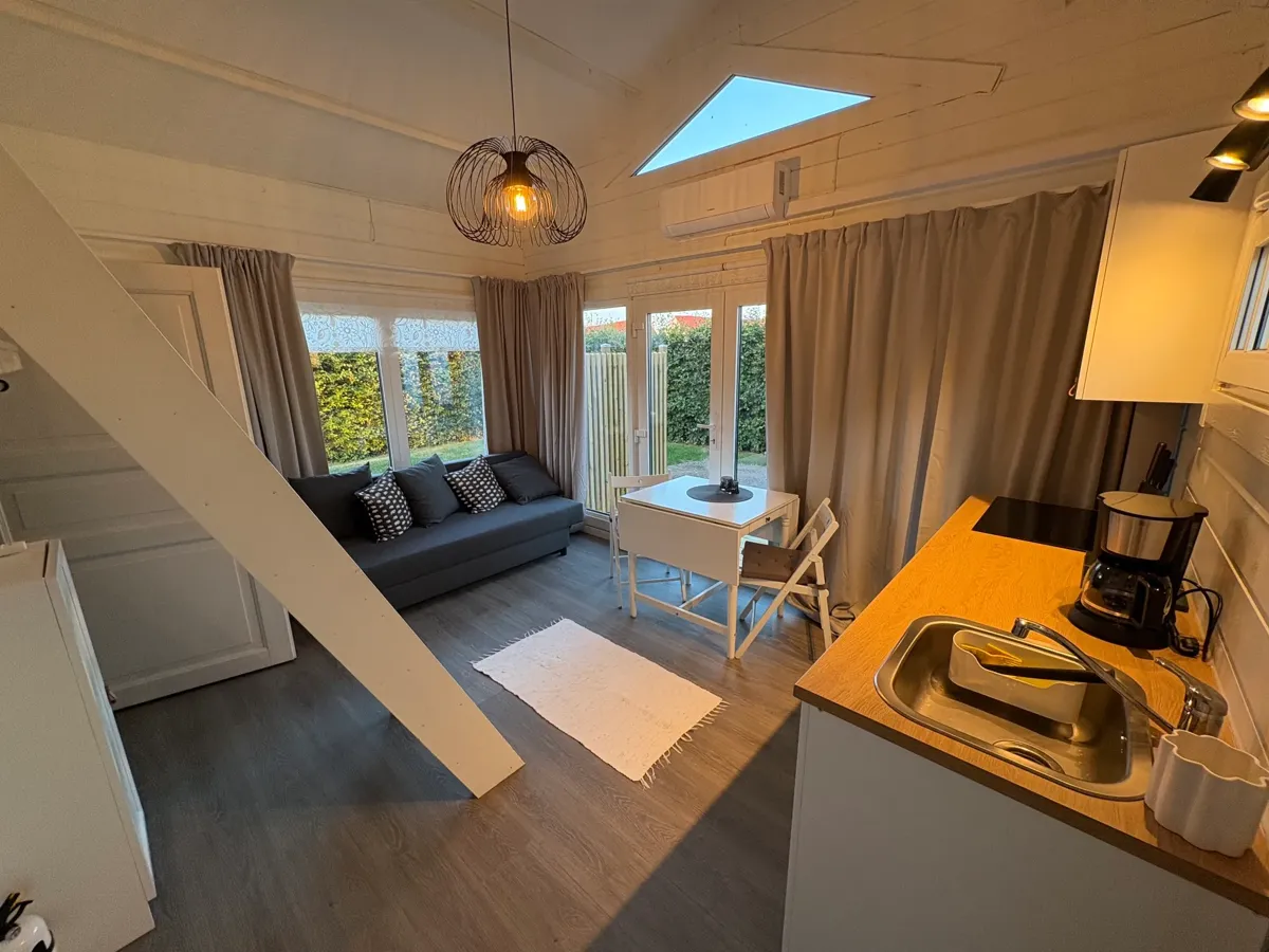 Open-plan living, dining and kitchen space